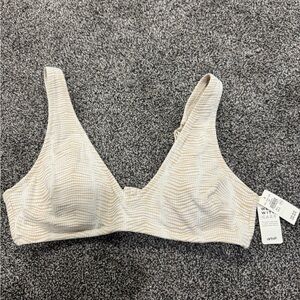 Aerie Beige Patterned Adjustable Bikini Top